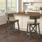 INK+IVY Lancaster Oak and Silver Counter Stool with Back II104-0429